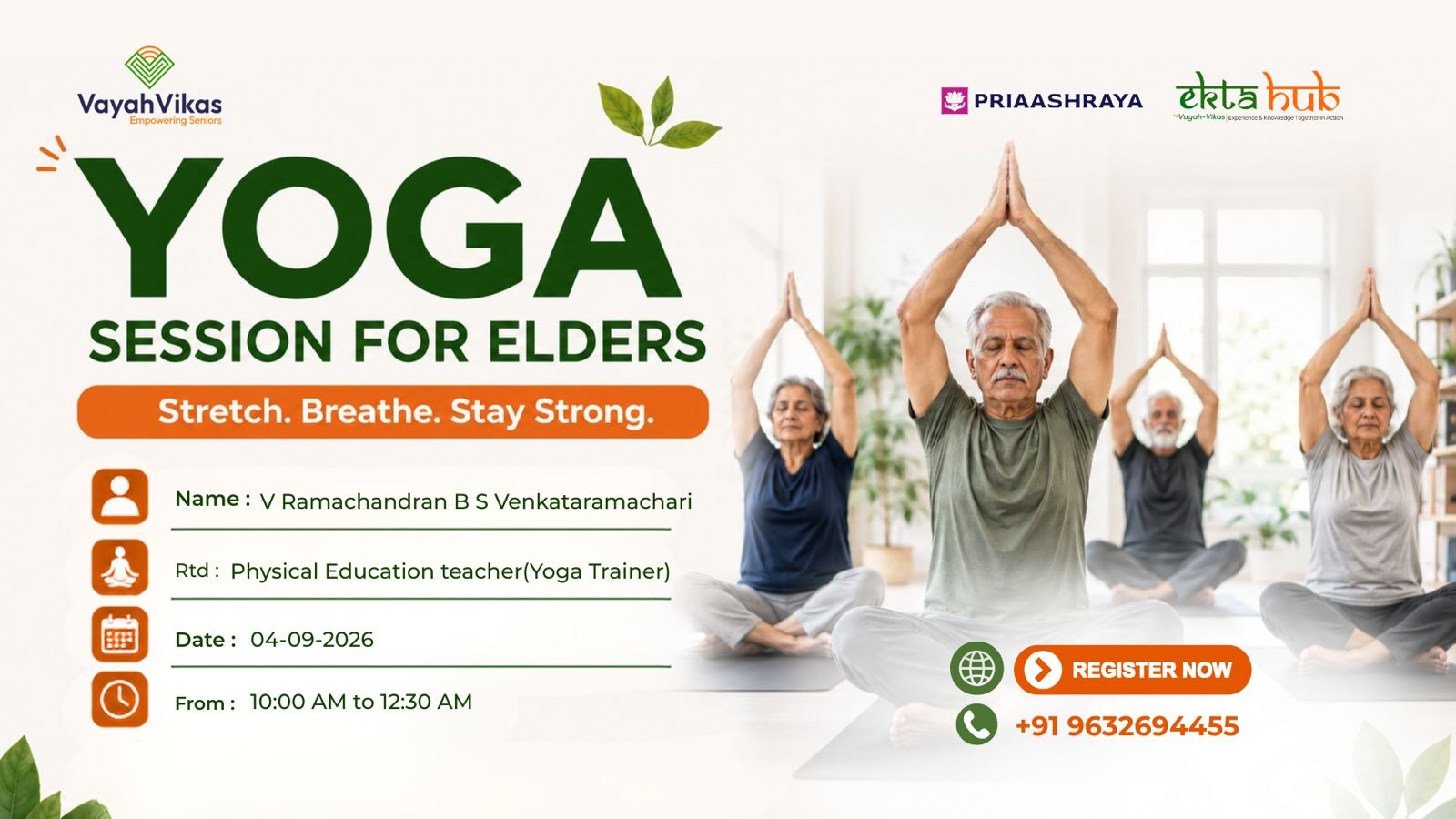 YOGA SESSION FOR ELDERS
