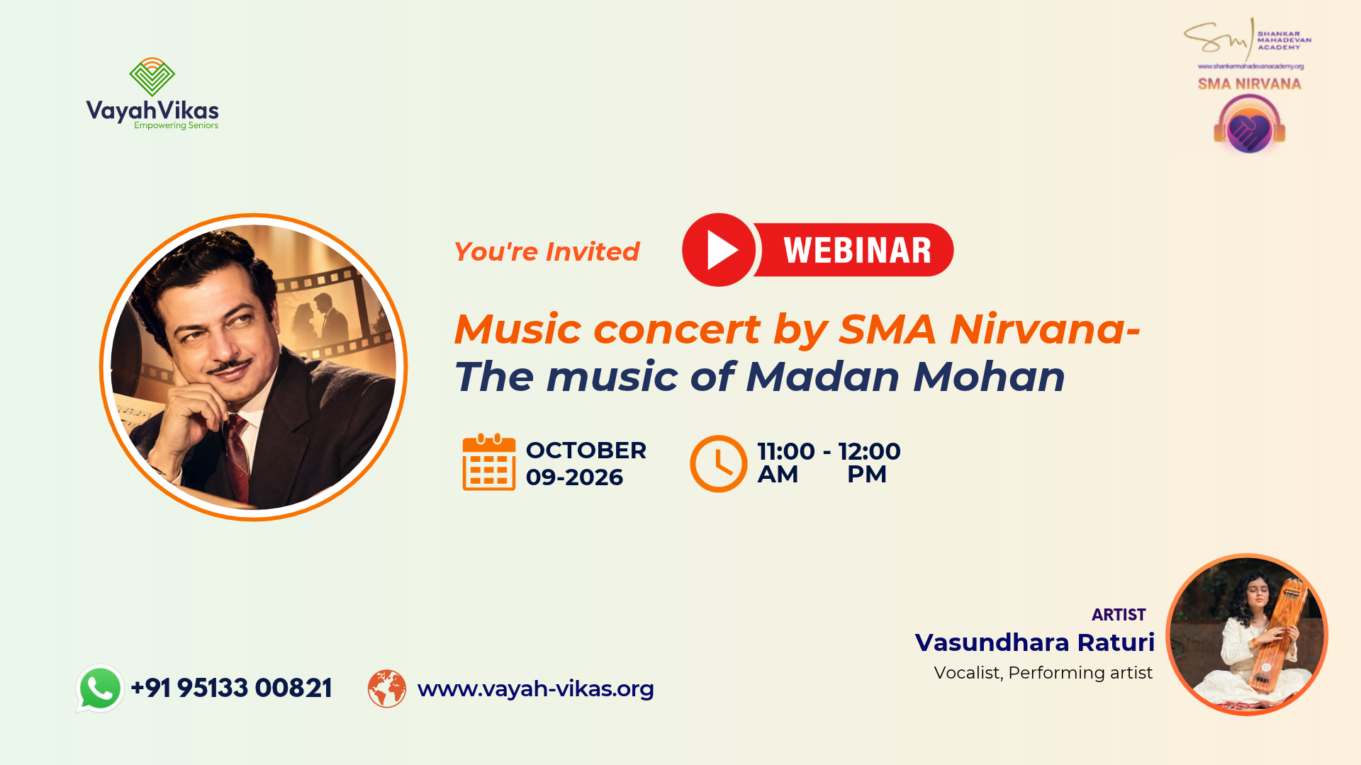 Music concert by SMA Nirvana- The music of Madan Mohan