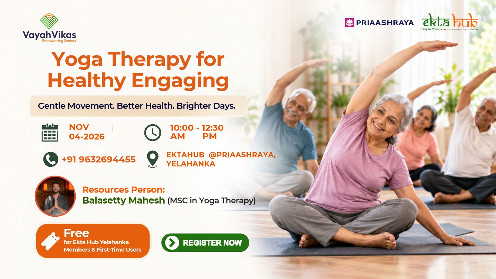 Yoga therapy for healthy engaging 